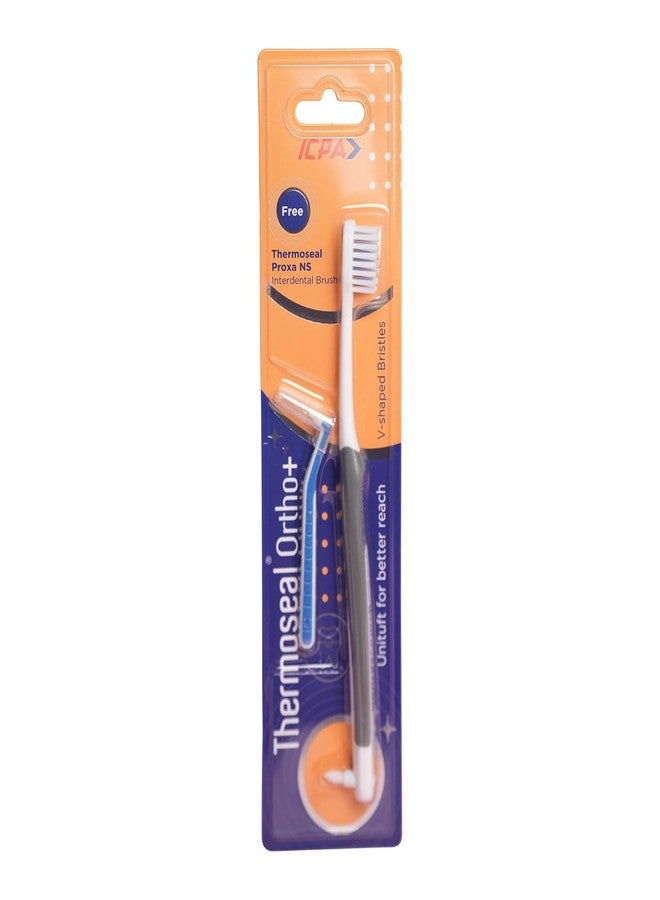 ICPA Thermoseal Ortho+ Toothbrush (Pack Of 3) with Soft Bristles and Fluoritop Anticavity Mouthrinse (Pack Of 3) - Combo - Image 2